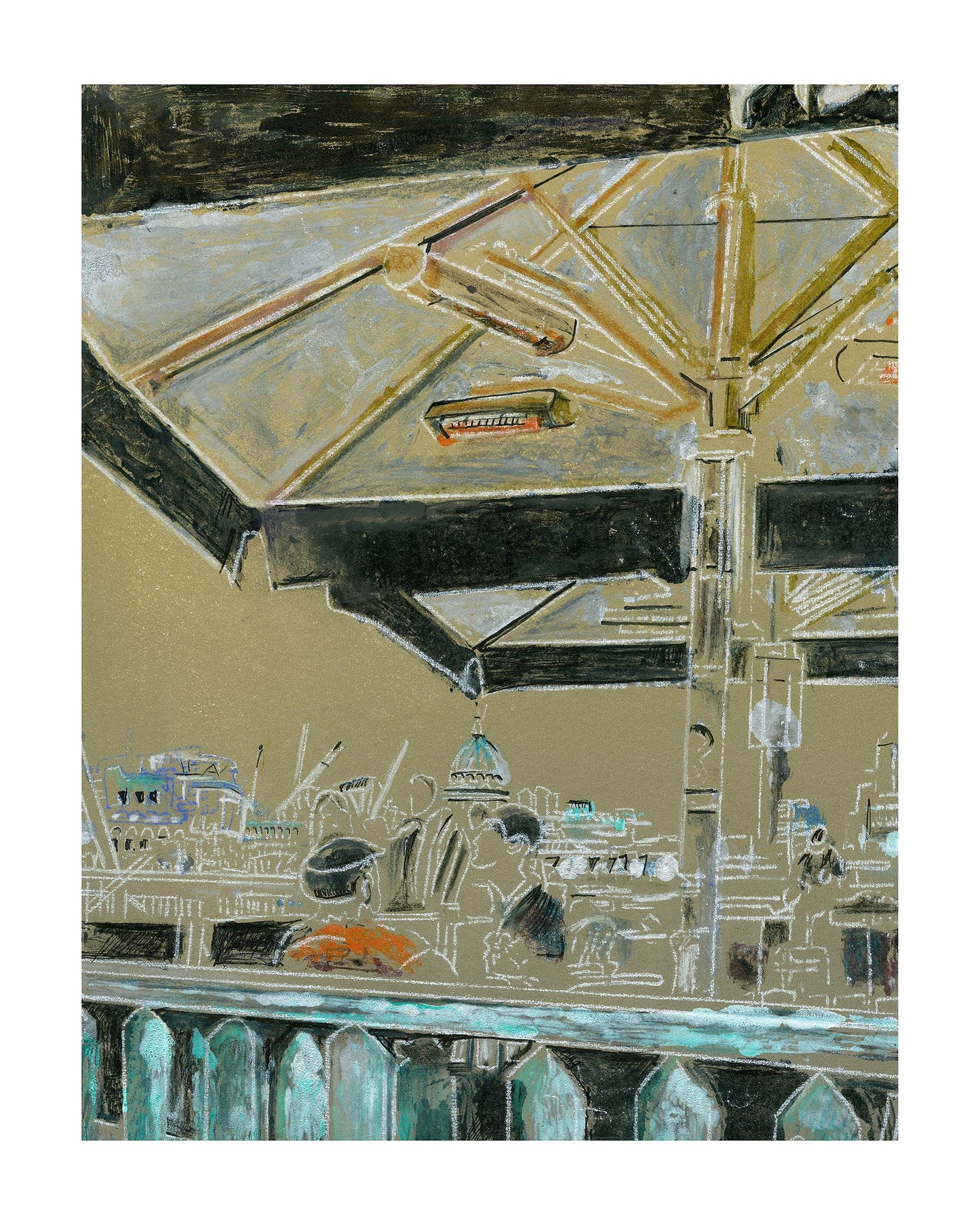 Cafe at the South Bank Print