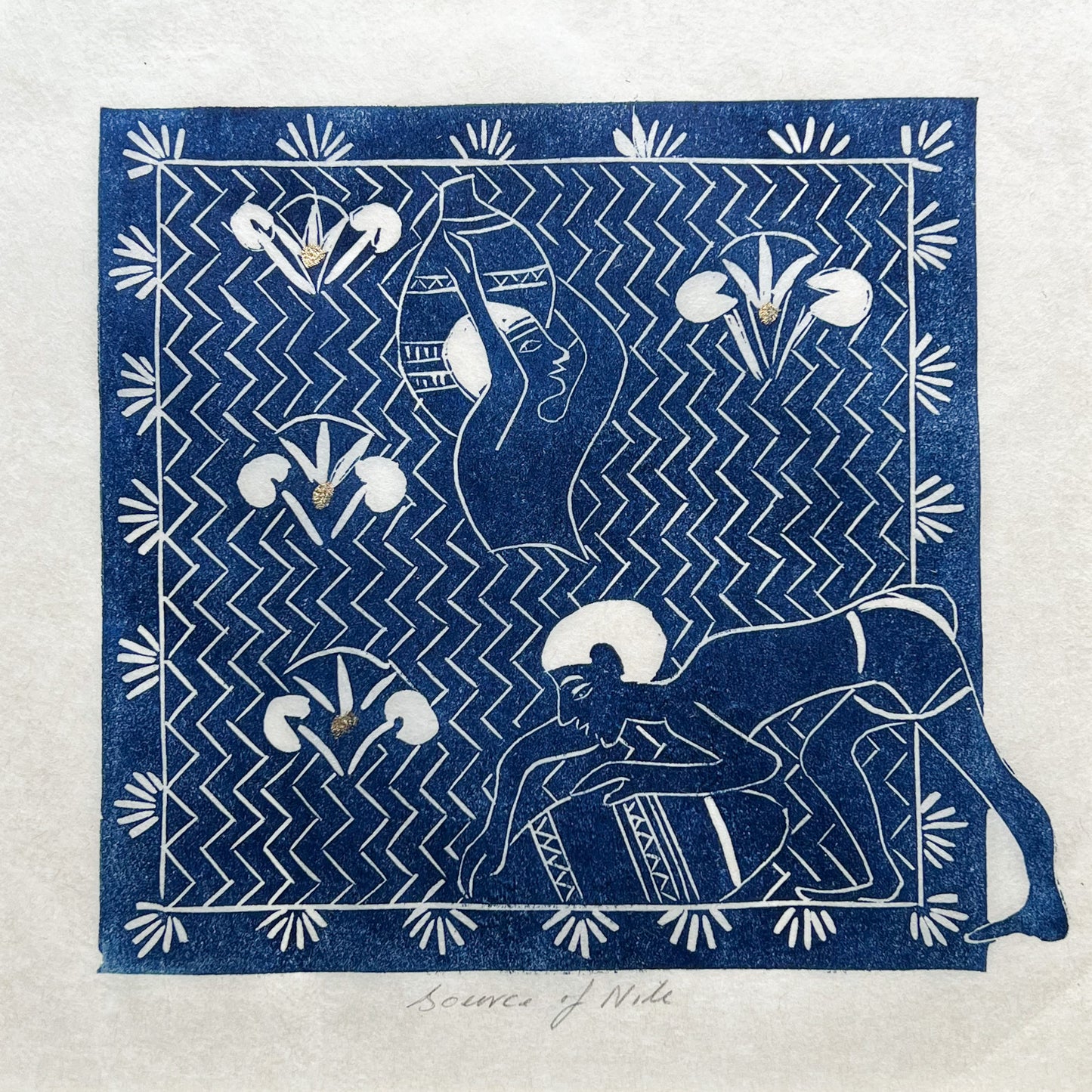 Source of the Nile Lino Print