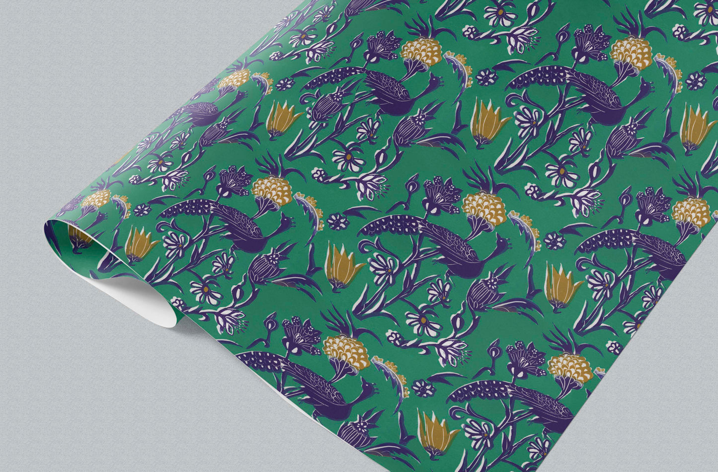 Emerald Peacock Harmony Wrapping Paper GWM114