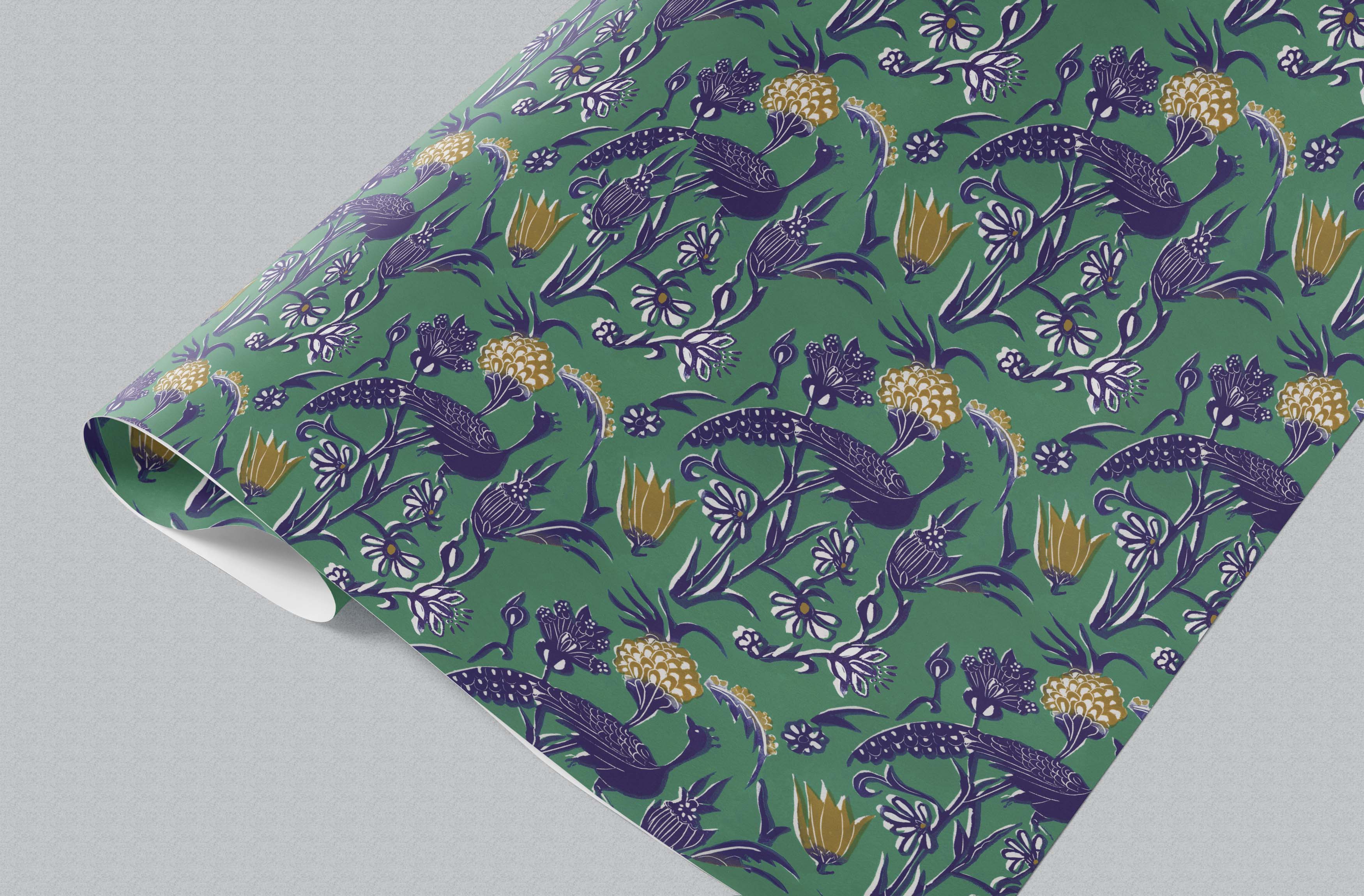 Emerald Peacock Harmony Wrapping Paper GWM114