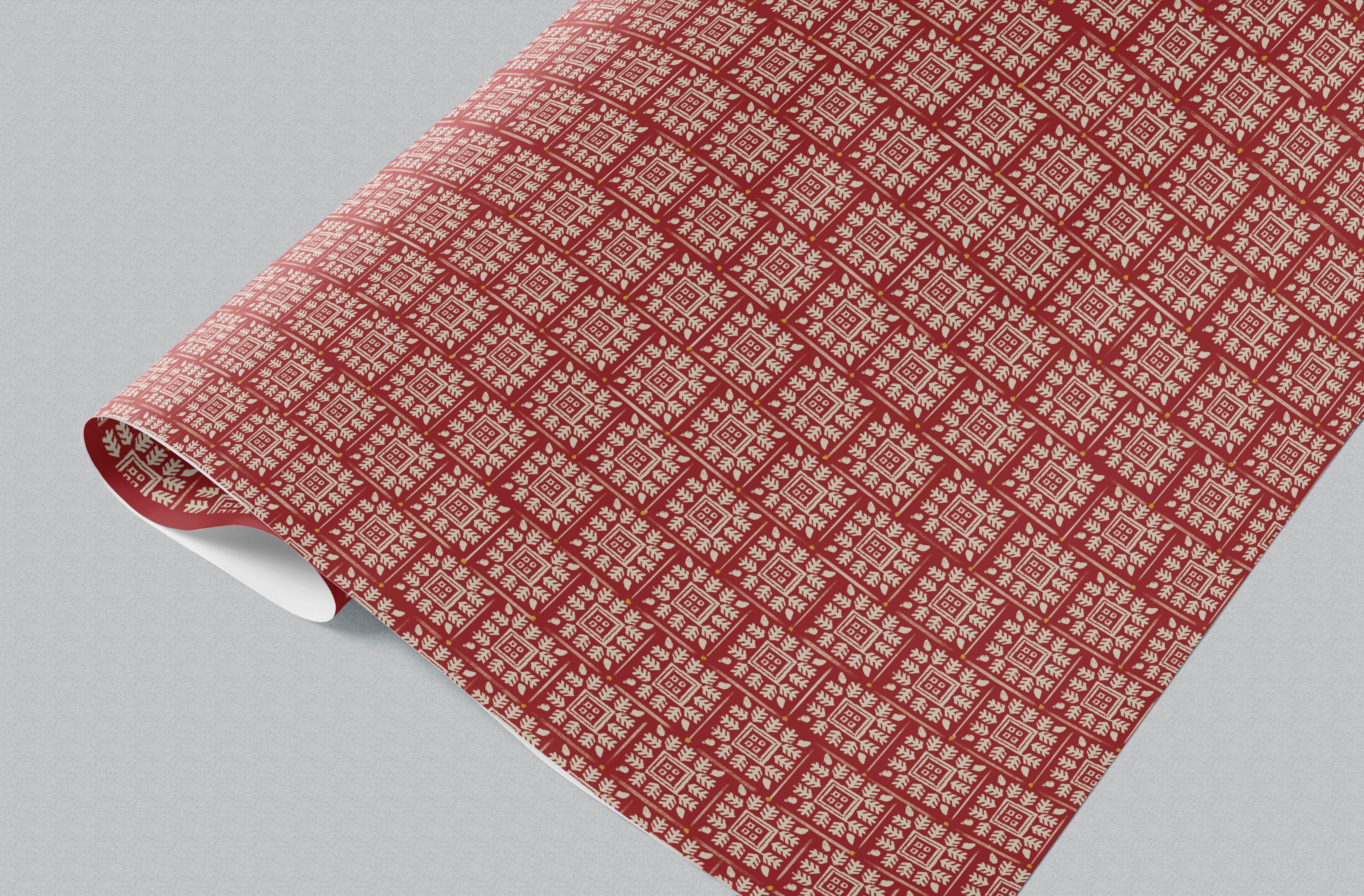 Fire Brick Fringe Wrapping Paper GWM104-B2B