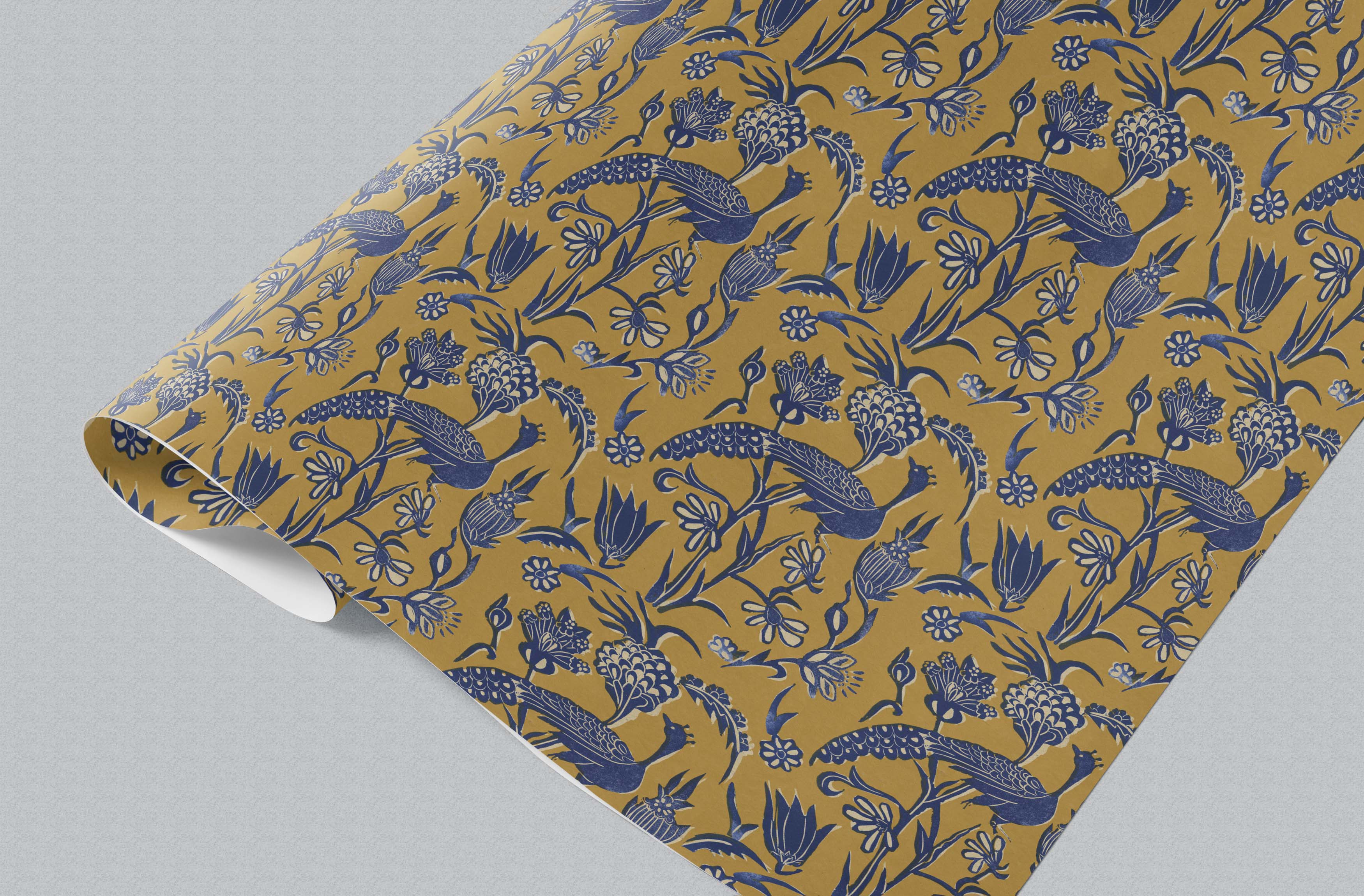 Golden Peacock Harmony Wrapping Paper GWM113