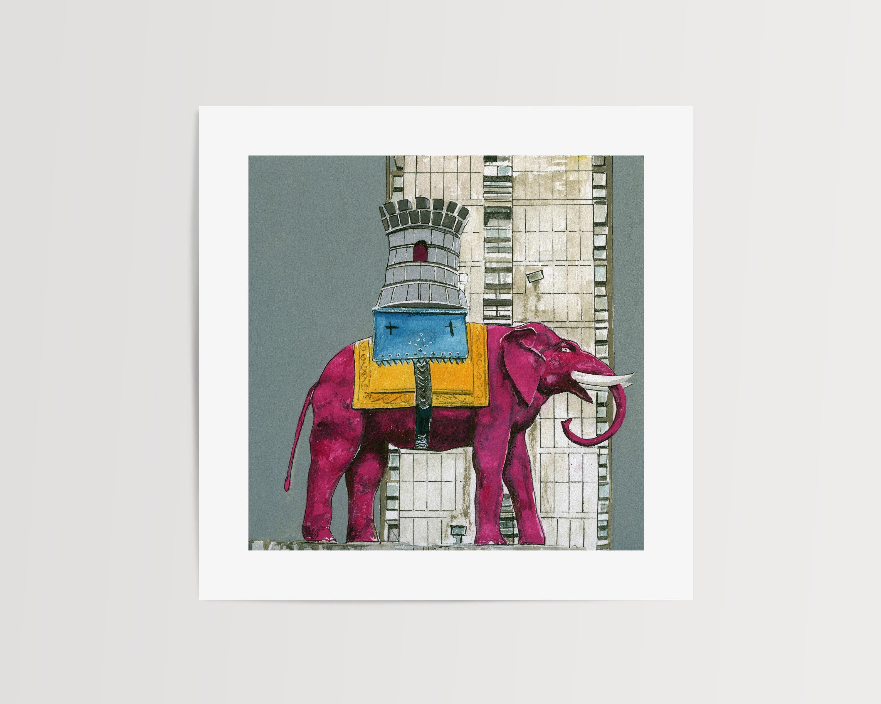 Pink Elephant Print