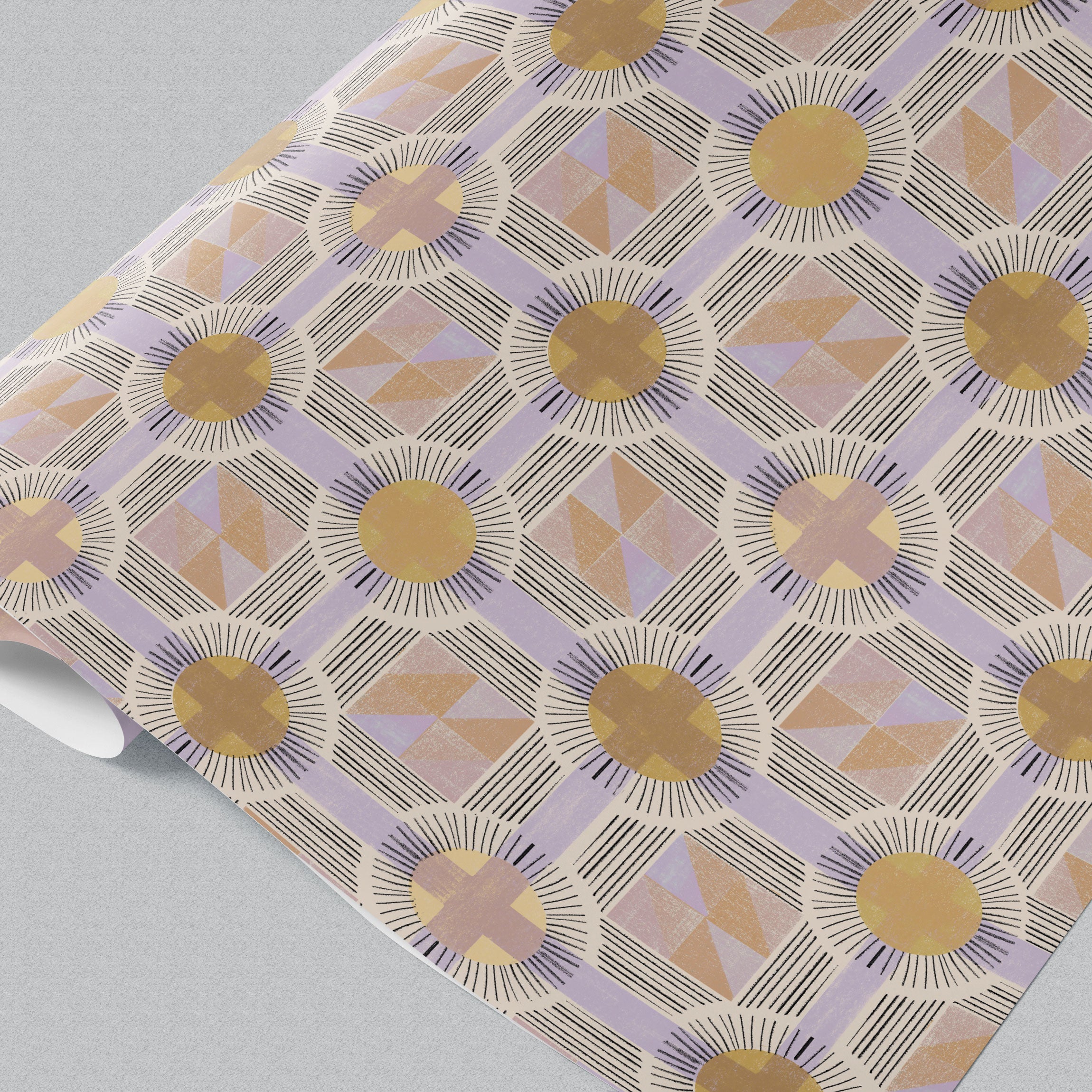 Ochre Solar Weave Wrapping Paper (GWM120)