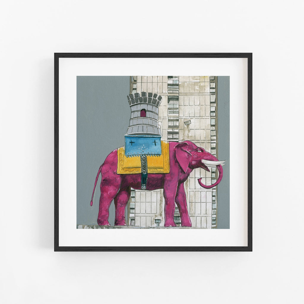 Pink Elephant Print