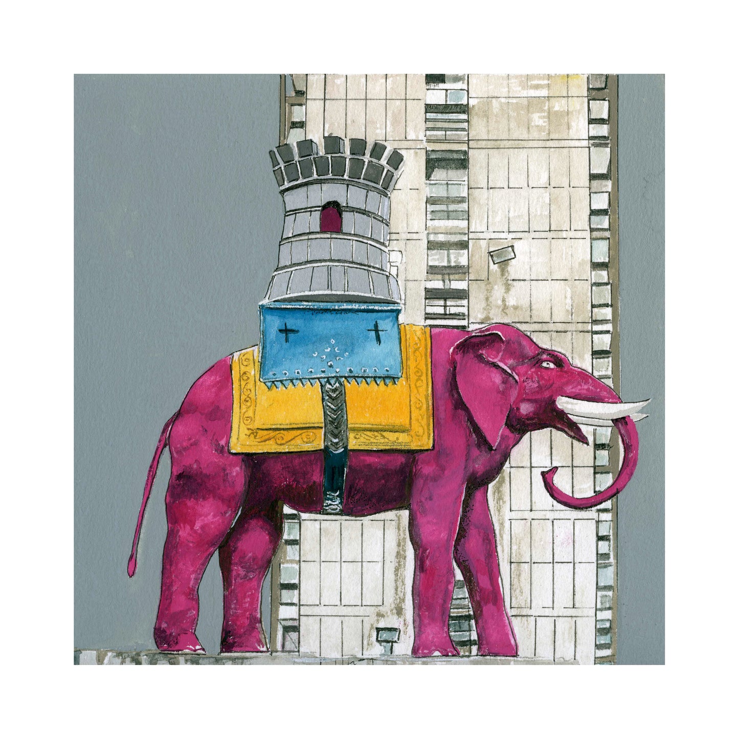 Pink Elephant Print