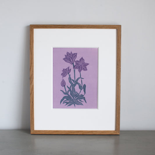 Purple Orchid Lino Print