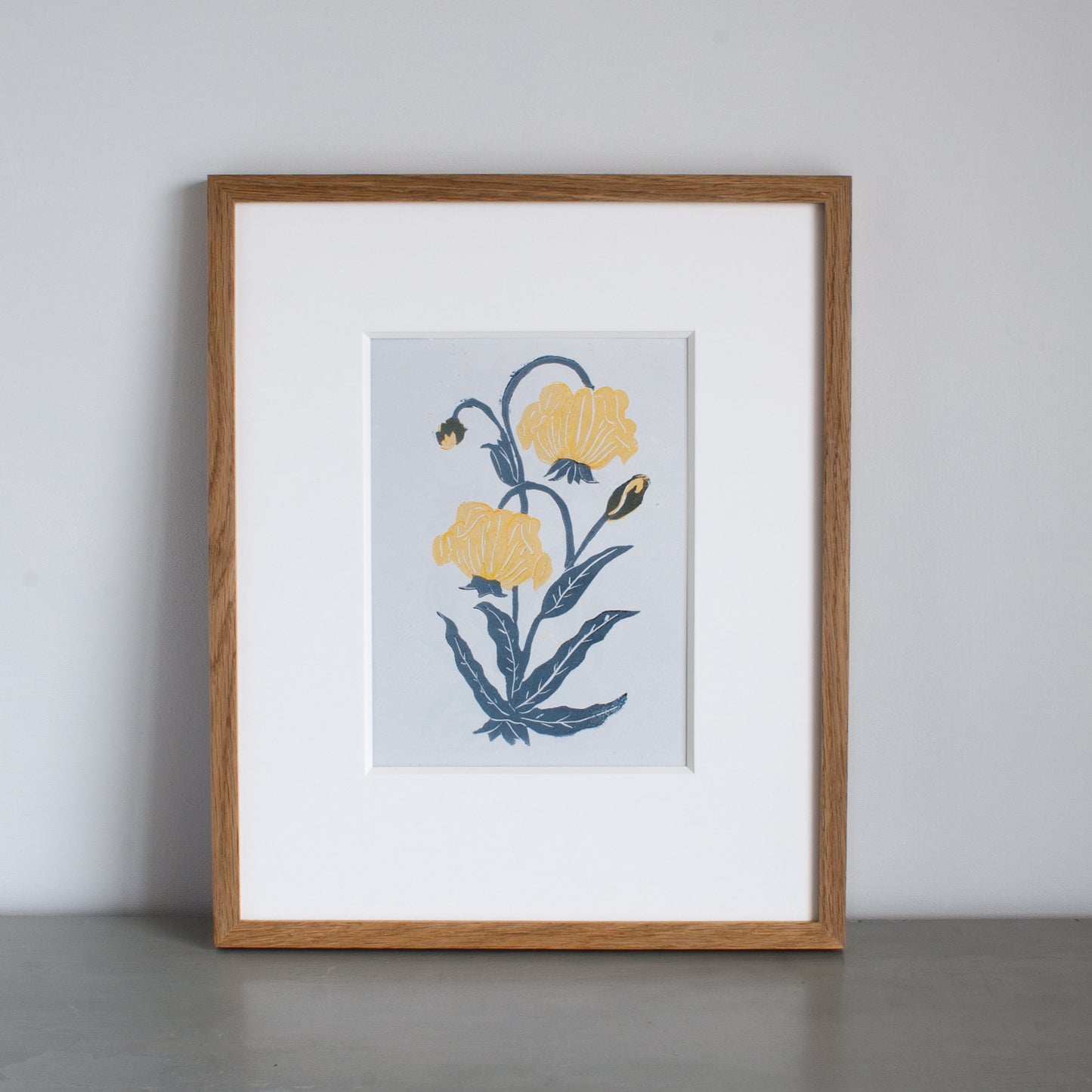 Yellow Orchid Lino Print
